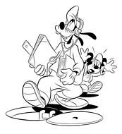 coloriage mickey et dingo la chute